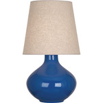 June Table Lamp - Marine Blue / Buff Linen