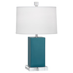 Harvey Table Lamp - Peacock / Oyster Linen