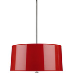 Penelope Pendant - Polished Nickel / Red Ceramik Parchment