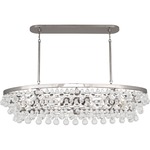 Bling Oval Chandelier - Polished Nickel / Crystal