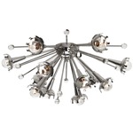 Sputnik Ceiling Light Fixture - Polished Nickel / Crystal