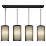 Saturnia 4 Light Linear Pendant - Deep Patina Bronze / Ascot White / Transparent