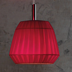 Loto Mini Pendant - Satin Nickel / Dark Red