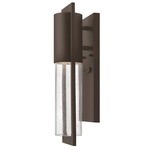 Shelter Tall Outdoor Wall Sconce - Buckeye Bronze / Clear Seedy