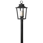 Sullivan 120V Outdoor Pier / Post Mount - Black / Etched Opal