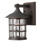 Freeport 120V Aluminum Outdoor Wall Sconce - Oil Rubbed Bronze / Clear Seedy