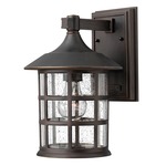 Freeport 120V Aluminum Outdoor Wall Sconce - Oil Rubbed Bronze / Clear Seedy