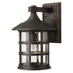 Freeport 120V Aluminum Outdoor Wall Sconce - Oil Rubbed Bronze / Clear Seedy