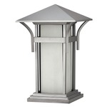 Harbor 120V Outdoor Pier Mount Lantern - Titanium / Etched White Seedy