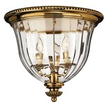 Cambridge Ceiling Flush Mount - Burnished Brass / Clear Optic