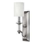 Sussex Wall Sconce - Brushed Nickel / White Fabric Hardback