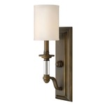 Sussex Wall Sconce - English Bronze / Ivory Fabric Hardback