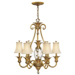 Pineapple 7-Light Chandelier - Burnished Brass / Clear Optic / Ivory Silk