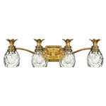 Pineapple Bathroom Vanity Light - Burnished Brass / Clear Optic