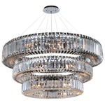 Rondelle 3 Tier Pendant - Chrome / Firenze Clear