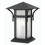 Harbor 120V Outdoor Pier Mount Lantern - Anchor Bronze / Etched Amber Seedy