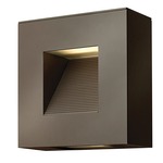 Luna Square Outdoor Wall Sconce - Bronze / Etched Glass