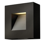 Luna Square Outdoor Wall Sconce - Satin Black / Etched Glass