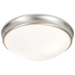 Atom Ceiling Light Fixture - Brushed Steel / Opal