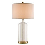 Hazel Table Lamp - Clear Glass / Off White