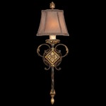 Castile Wall Sconce - Antique Iron / Beige