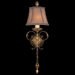 Castile Wall Sconce - Antique Iron / Beige