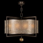 Singapore Moderne Drum Pendant - Cognac/ Bronze