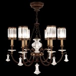 Eaton Place 6 Light Chandelier - Rustic Iron / Crystal
