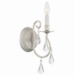 Ashton Wall Sconce - Olde Silver / Hand-Cut Crystal