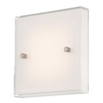 Framework LED Wall Sconce - Brushed Nickel / White Glass