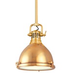 Pelham Pendant - Aged Brass / Clear Etched