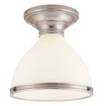 Randolph Semi Flush Ceiling Light - Satin Nickel / Opal