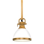 Randolph Pendant - Aged Brass / Opal / Glossy