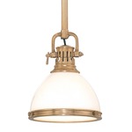 Randolph Pendant - Aged Brass / Opal / Glossy
