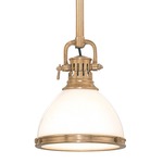 Randolph Pendant - Aged Brass / Opal / Glossy