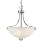 Paradox Pendant - Etched Marble/ Brushed Nickel
