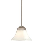 Agilis Mini Pendant - Brushed Nickel / White Glass