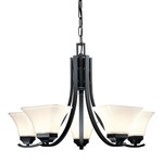 Agilis Chandelier - Black / White Glass