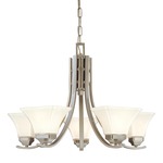 Agilis Chandelier - Brushed Nickel / White Glass