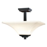 Agilis Ceiling Semi-Flush Mount - Black / White Glass