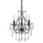 Bellasera 3122 Mini Chandelier - Walnut / Crystal