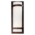 Fieldale Lodge Wall Sconce - Iron Oxide / Etched Opal