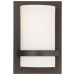 Fieldale Lodge Small Wall Sconce - Smoked Iron / Etched Opal
