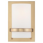 Fieldale Lodge Small Wall Sconce - Honey Gold / Etched Opal
