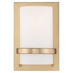 Fieldale Lodge Small Wall Sconce - Honey Gold / Etched Opal
