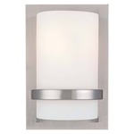 Fieldale Lodge Small Wall Sconce - Brushed Nickel / Etched Opal