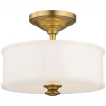 Harbour Point Small Semi-Flush Mount - Liberty Gold / Etched Opal