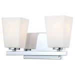 City Square Bathroom Vanity Light - Chrome / Etched Opal