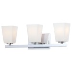 City Square Bathroom Vanity Light - Chrome / Etched Opal