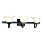 Agilis Bathroom Vanity Light - Black / White Glass